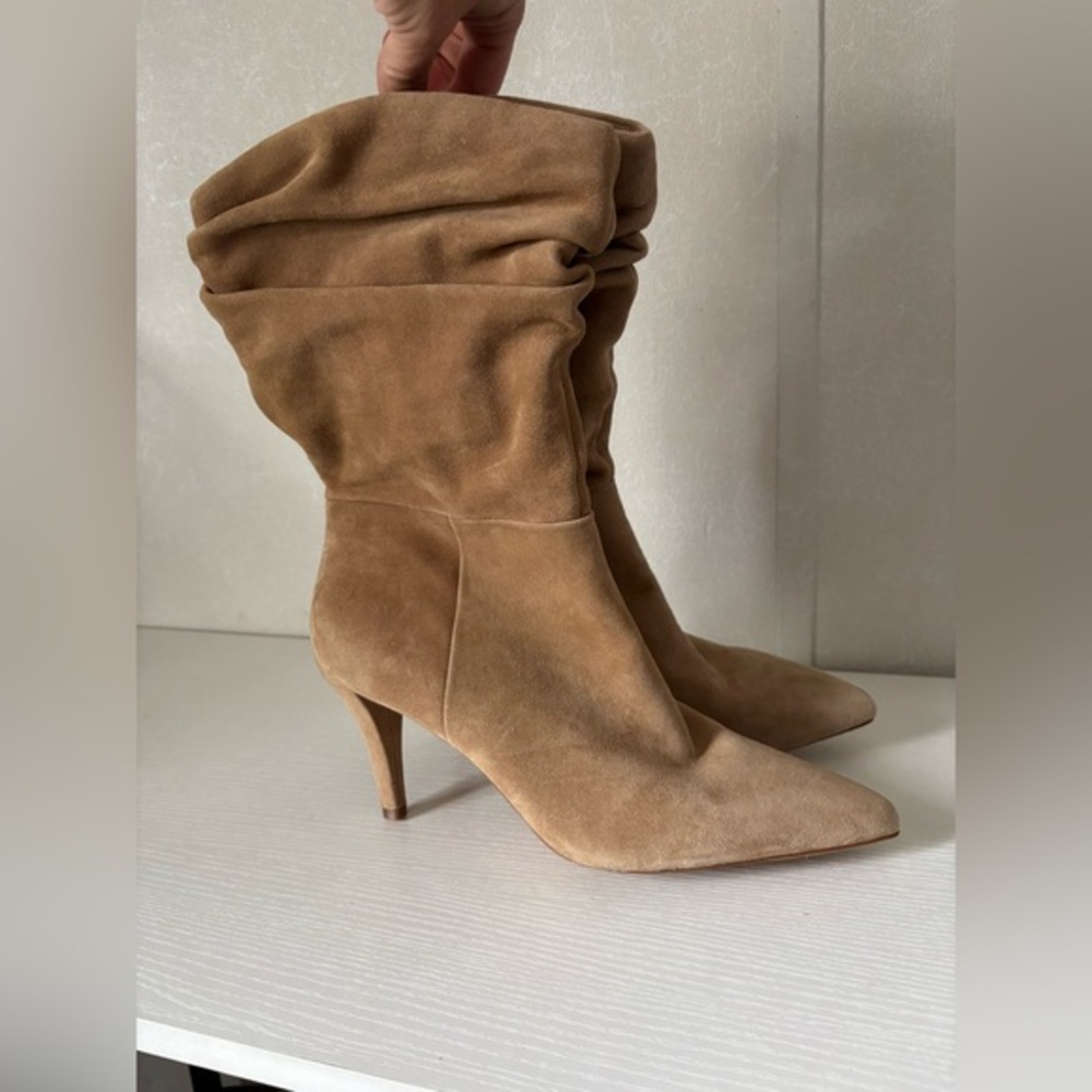Vince Camuto | Tan Suede Heeled Boots | Size 11M